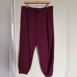Members Mark Cozy Fleece Burgundy Sweat Pants Joggers